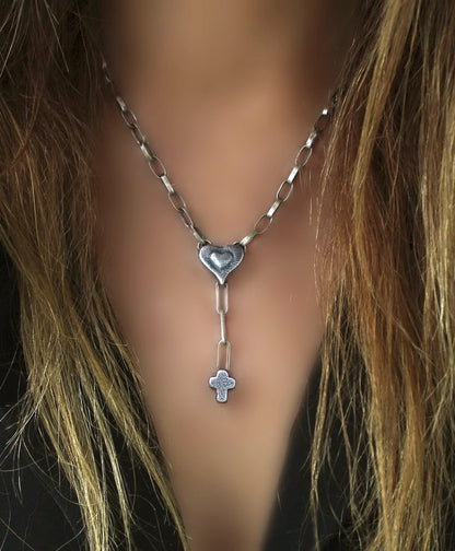 MADE TO ORDER :: To the Heart of Life - Sterling Silver Lariat Necklace