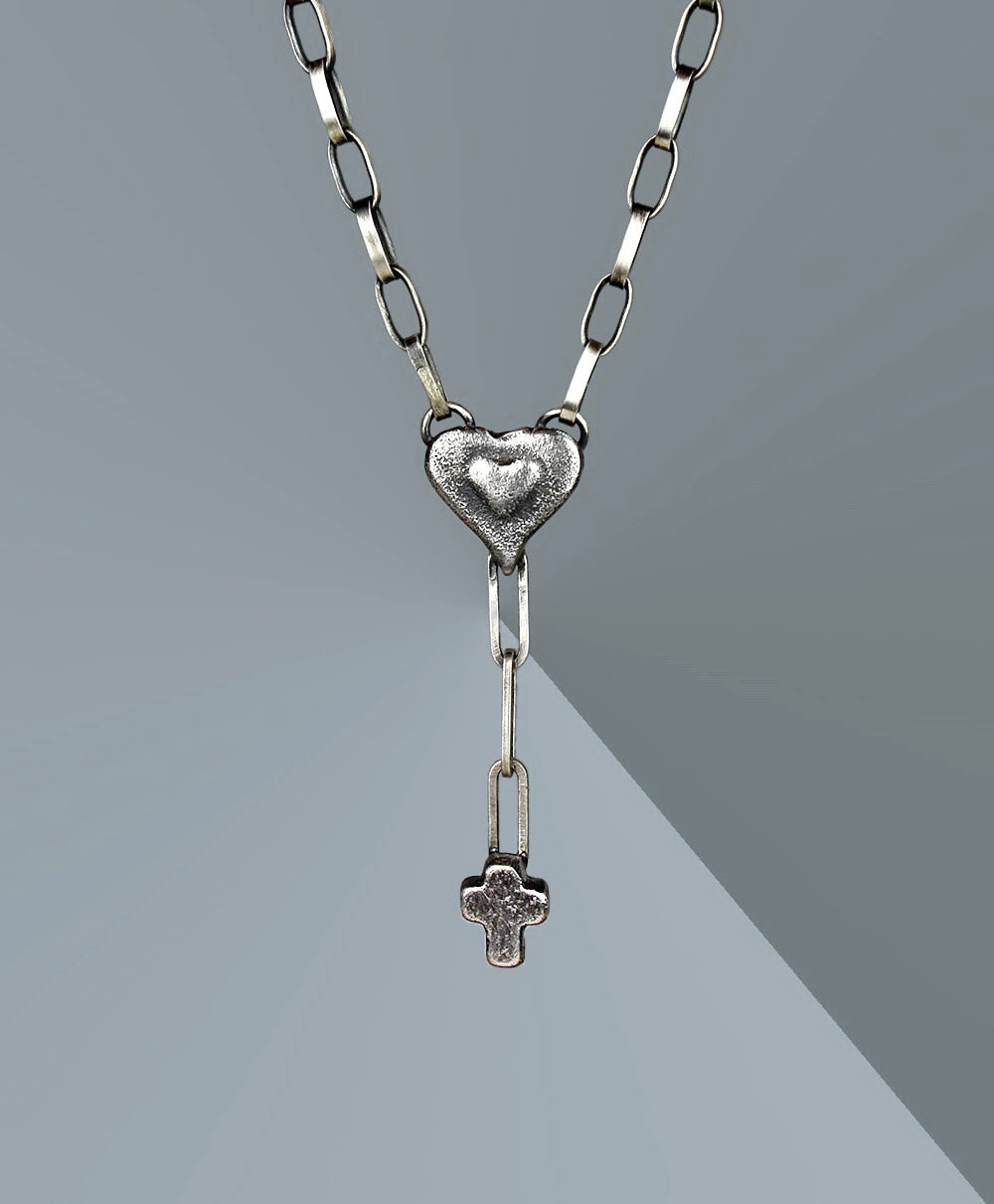 MADE TO ORDER :: To the Heart of Life - Sterling Silver Lariat Necklace
