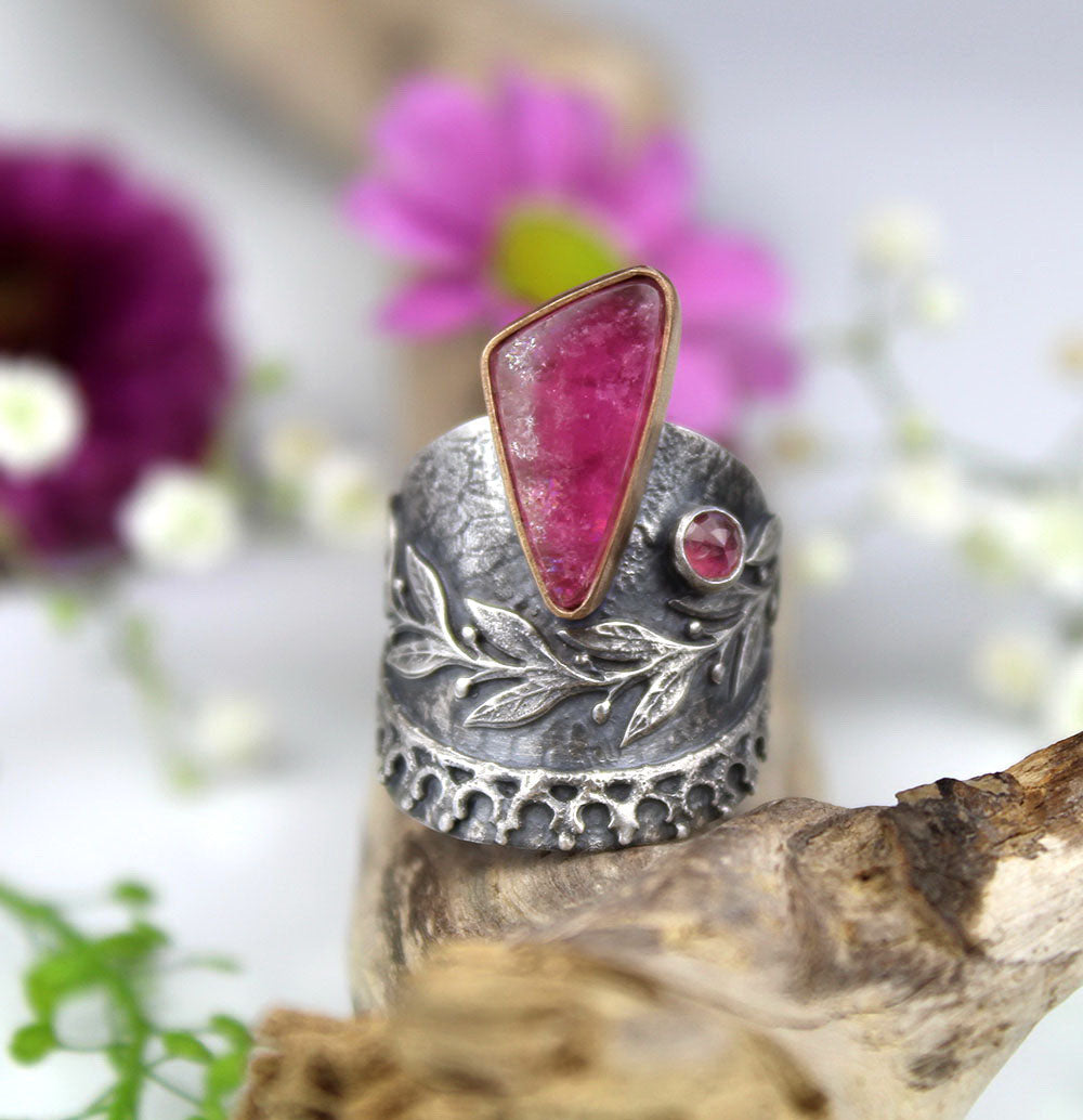 A Petal of Life - Tourmaline Sterling Silver Ring