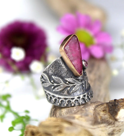 A Petal of Life - Tourmaline Sterling Silver Ring