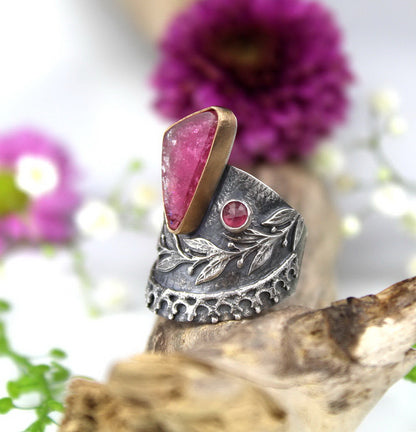 A Petal of Life - Tourmaline Sterling Silver Ring