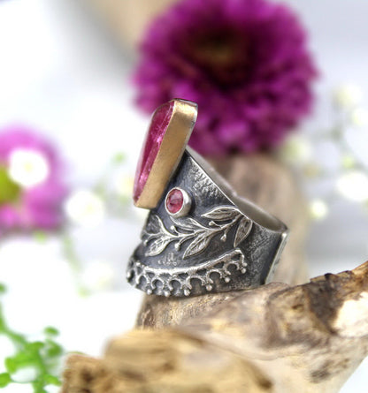 A Petal of Life - Tourmaline Sterling Silver Ring
