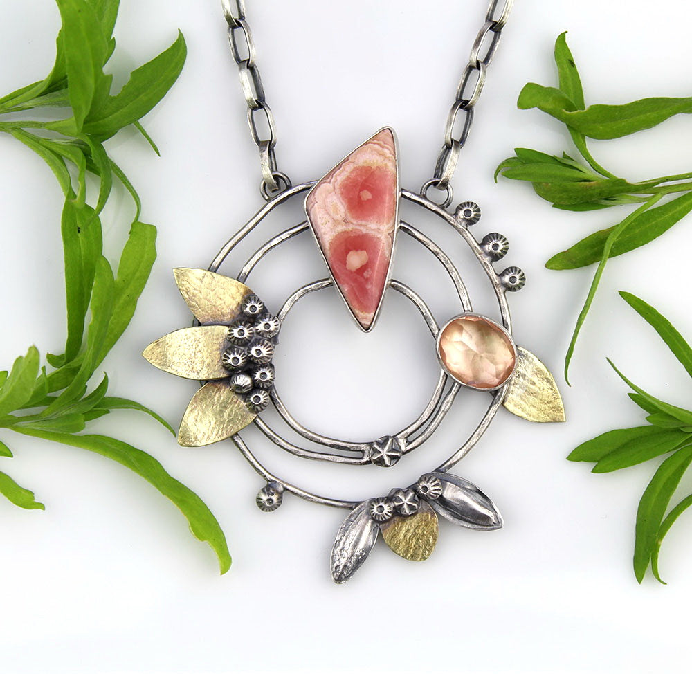 The Dawn - Rhodochrosite Sterling Silver Necklace