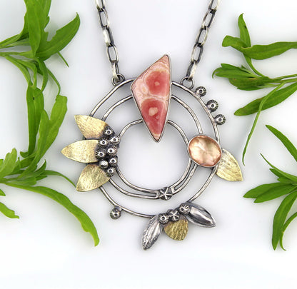 The Dawn - Rhodochrosite Sterling Silver Necklace