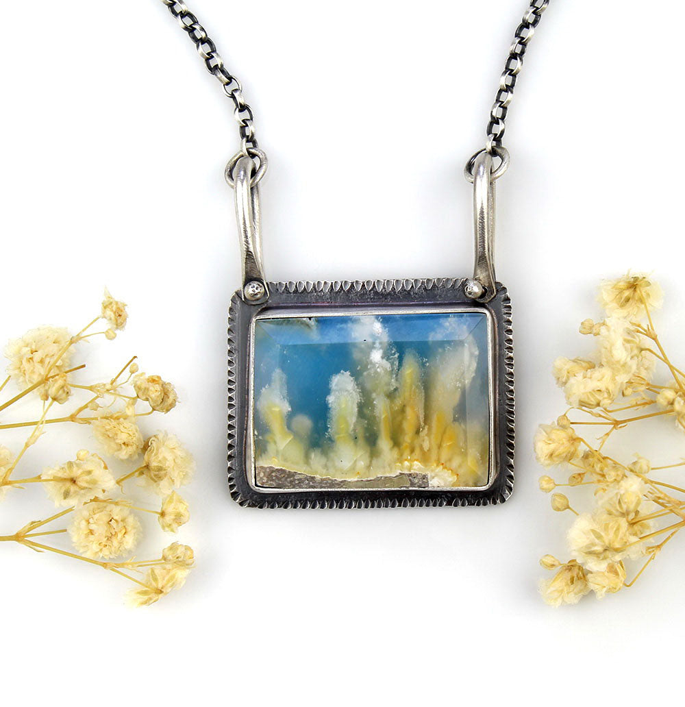 MADE TO ORDER :: Amid the Clouds - Plume Agate Sterling Silver Necklace