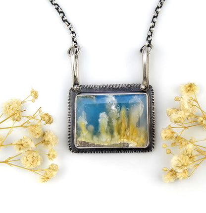 MADE TO ORDER :: Amid the Clouds - Plume Agate Sterling Silver Necklace