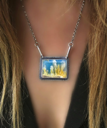 MADE TO ORDER :: Amid the Clouds - Plume Agate Sterling Silver Necklace
