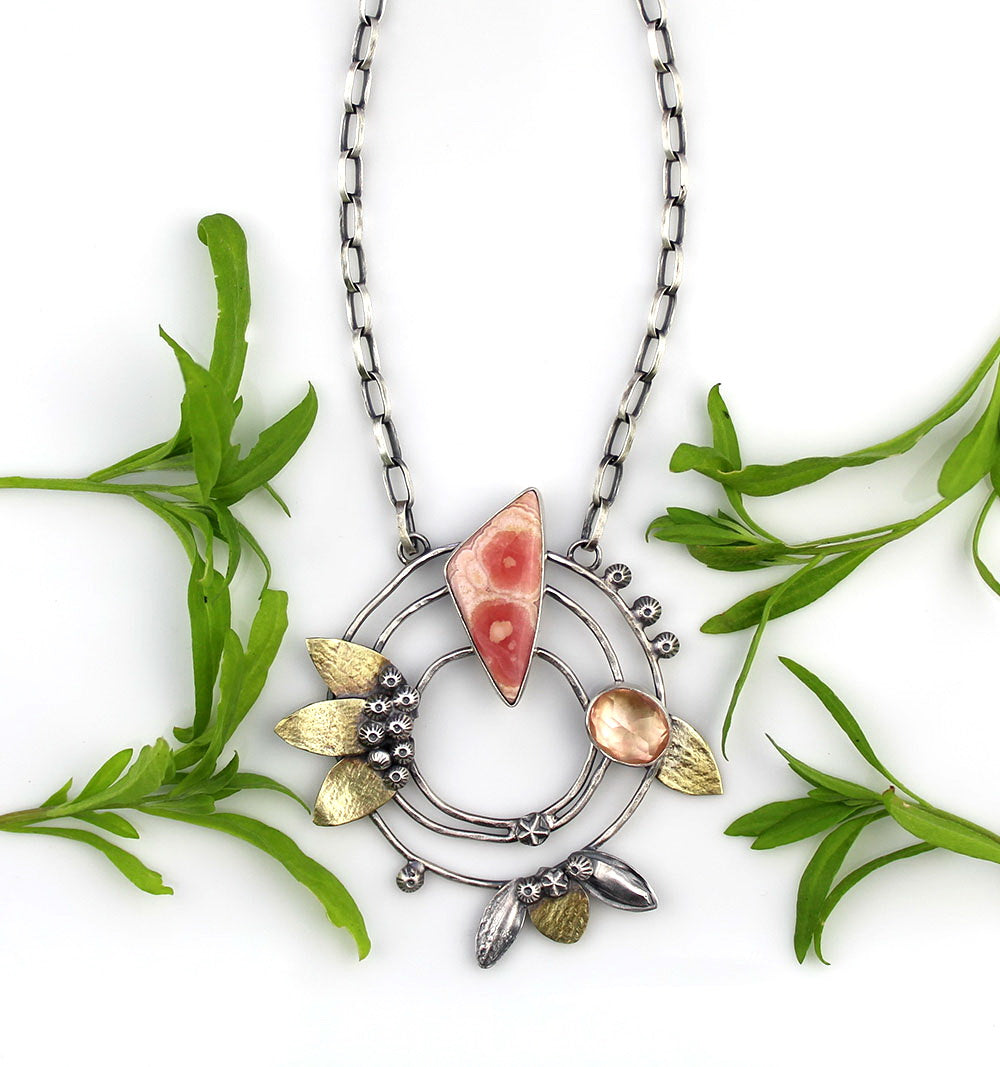 The Dawn - Rhodochrosite Sterling Silver Necklace