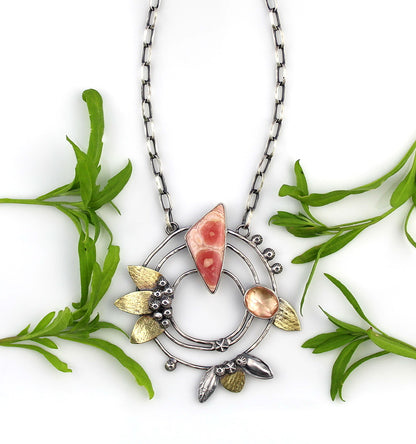 The Dawn - Rhodochrosite Sterling Silver Necklace