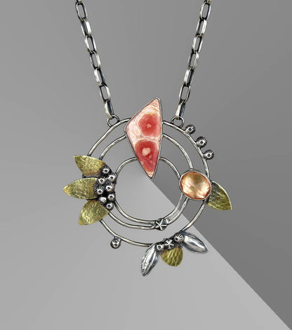 The Dawn - Rhodochrosite Sterling Silver Necklace