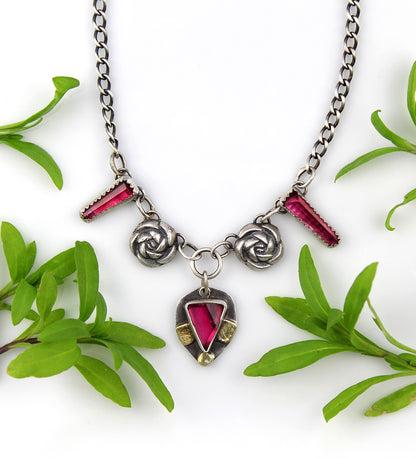 Flowering the World - Tourmaline Sterling Silver Necklace