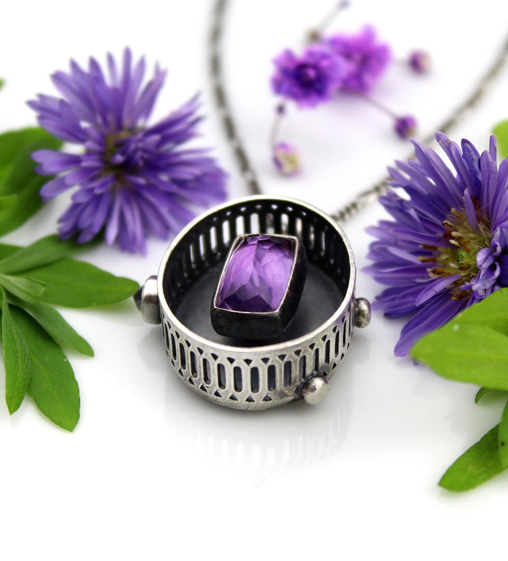 The Angel of Life - Amethyst Sterling Silver Necklace
