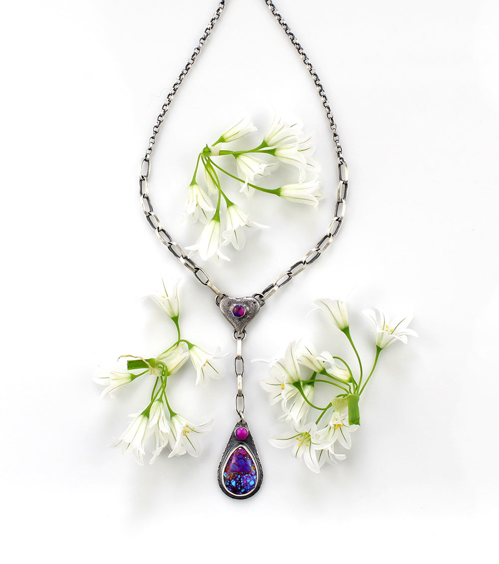 Magic Heart - Mohave Turquoise Sterling Silver Necklace