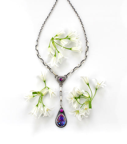 Magic Heart - Mohave Turquoise Sterling Silver Necklace