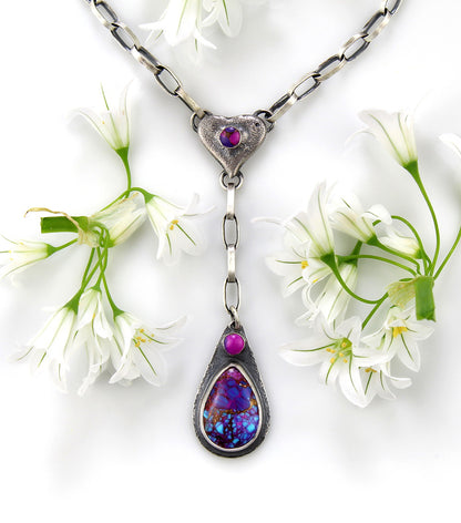 Magic Heart - Mohave Turquoise Sterling Silver Necklace