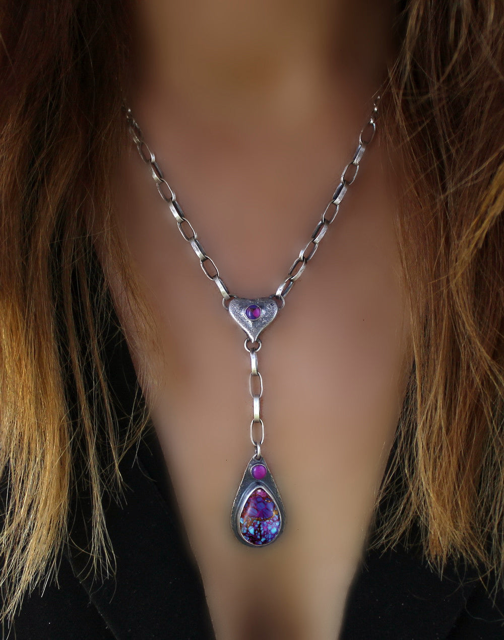 Magic Heart - Mohave Turquoise Sterling Silver Necklace