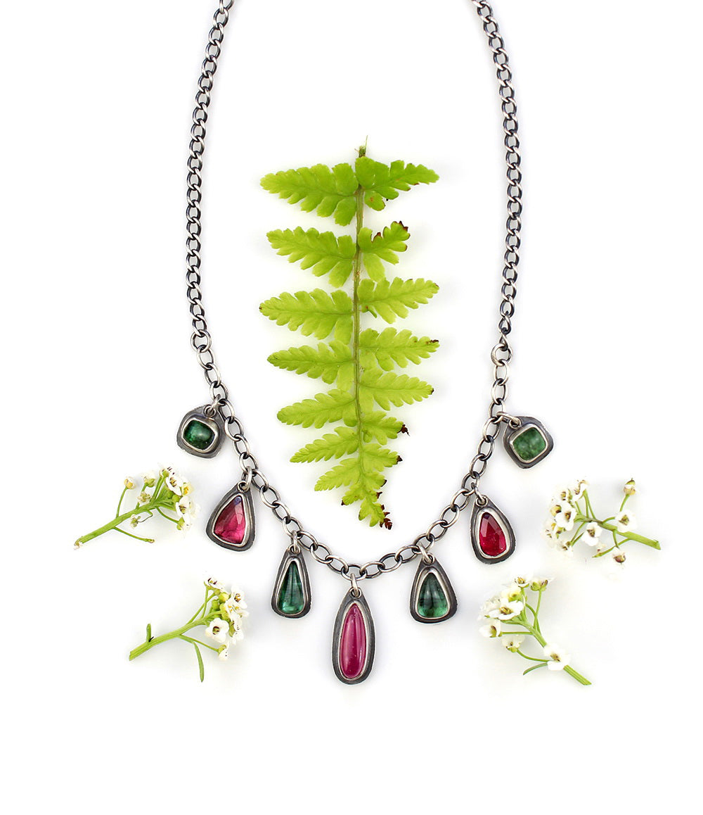 To the Heart of Life - Tourmaline Sterling Silver Charm Necklace