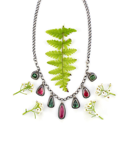 To the Heart of Life - Tourmaline Sterling Silver Charm Necklace