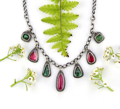 To the Heart of Life - Tourmaline Sterling Silver Charm Necklace