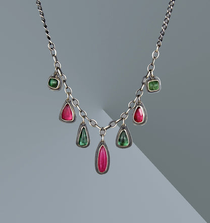 To the Heart of Life - Tourmaline Sterling Silver Charm Necklace