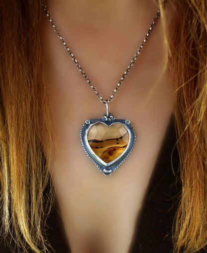 The Inner Light - Montana Agate Sterling Silver Necklace