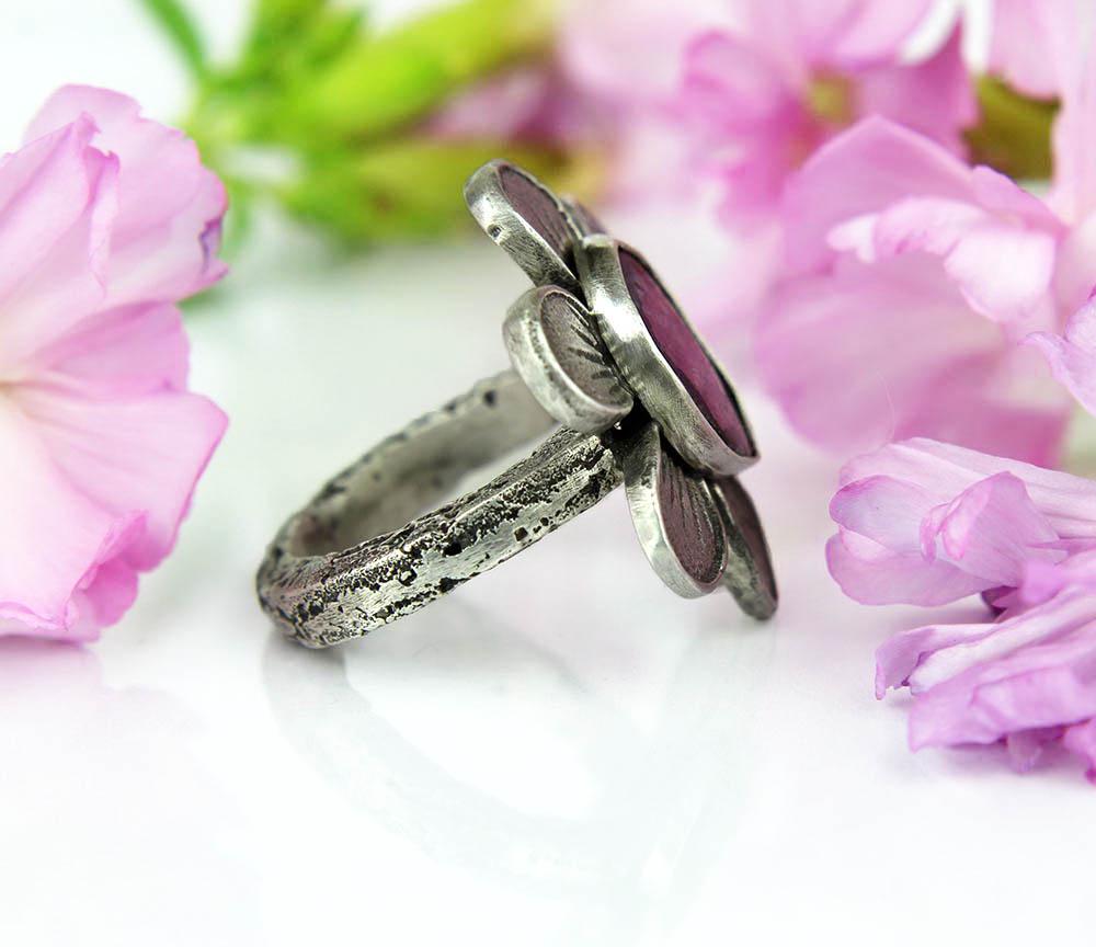 Magic Heart - Ruby Trapiche Sterling Silver Ring