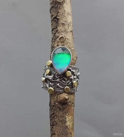 Beneath the Aurora - Aurora Opal Sterling Silver Ring
