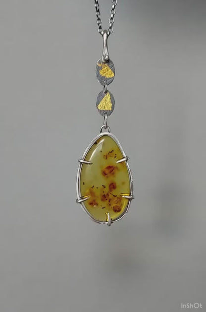 Ancient Life - Baltic Amber Sterling Silver Necklace