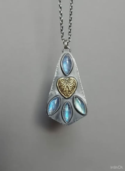 Raindrops in the Night - Moonstone Sterling Silver Necklace